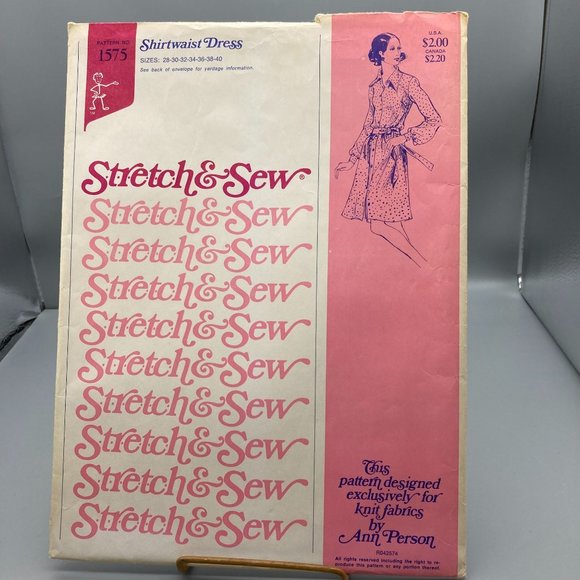 UNCUT Vintage Sewing PATTERN Stretch and Sew 1575 by Ann Person, Ladies 1974 - Picture 1 of 2